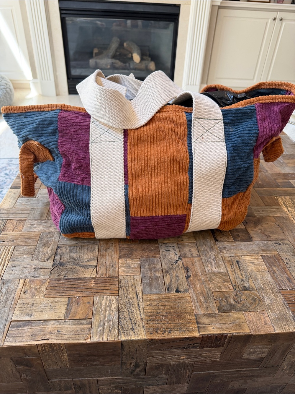 Urban Outfitters Suda Patched XL Tote Bag Multi-color patchwork corduroy